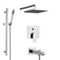 Tub and Shower Faucet Set with Handheld and Rain Shower Head